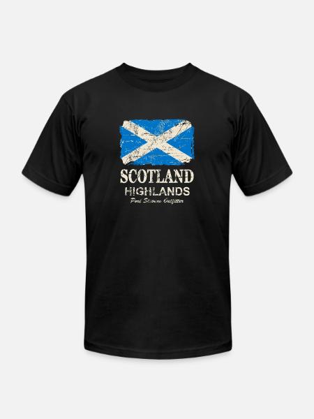 Scotland Flag - Vintage Look - Unisex Jersey T-Shirt by Bella + Canvas - black