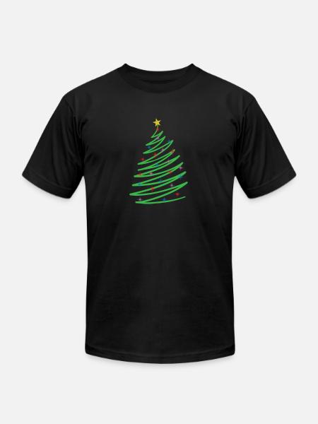 One Line Christmas Xmas - Unisex Jersey T-Shirt by Bella + Canvas - black