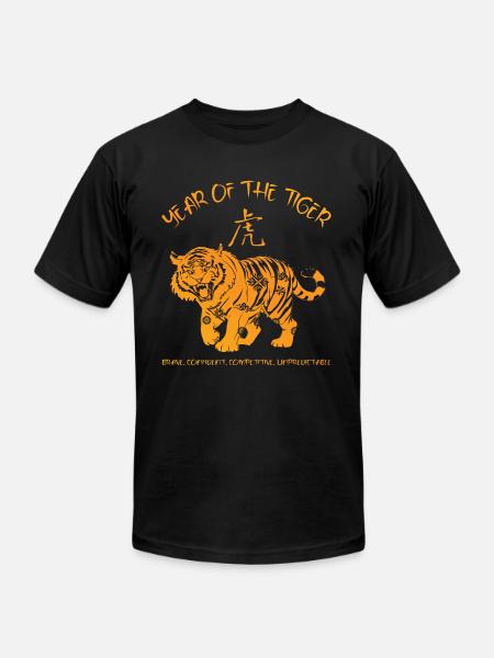 Chinese New Year Of Tiger Chinese Zodiac - Unisex Jersey T-Shirt by Bella + Canvas - black