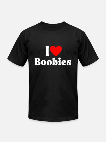 I Love Boobies I Heart Boobies - Unisex Jersey T-Shirt by Bella + Canvas - black