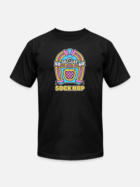 Jukebox 50s Sock Hop - Unisex Jersey T-Shirt by Bella + Canvas - black