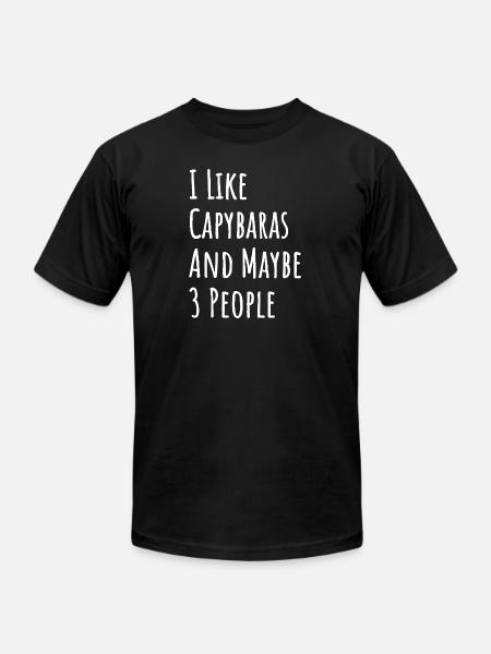 Capybara Quote: I Like Capybaras - Unisex Jersey T-Shirt by Bella + Canvas - black