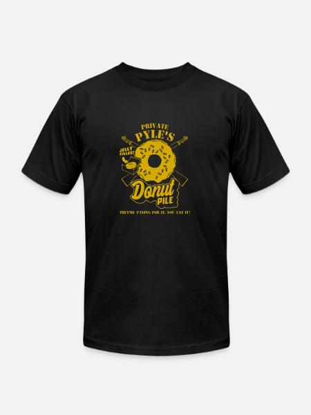 Private Pyles Donut Pile Colorful Dessert Food - Unisex Jersey T-Shirt by Bella + Canvas - black