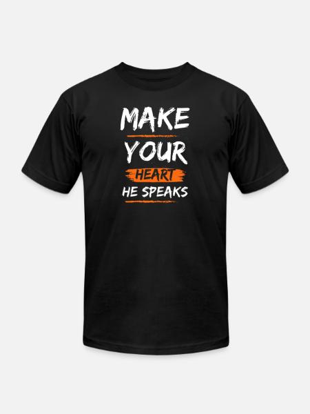 Your heart speaks - Unisex Jersey T-Shirt by Bella + Canvas - black