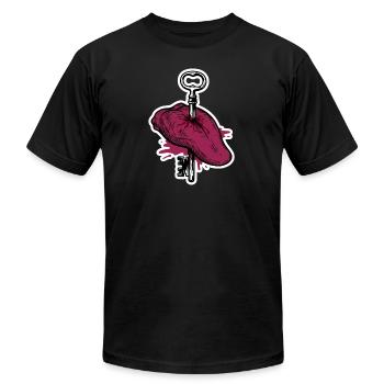 lock your tongue - Unisex Jersey T-Shirt by Bella + Canvas - black - Front - Jose (178cm)