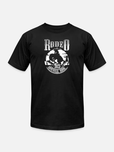 Rodeo Rider Silhouette Badge - Unisex Jersey T-Shirt by Bella + Canvas - black