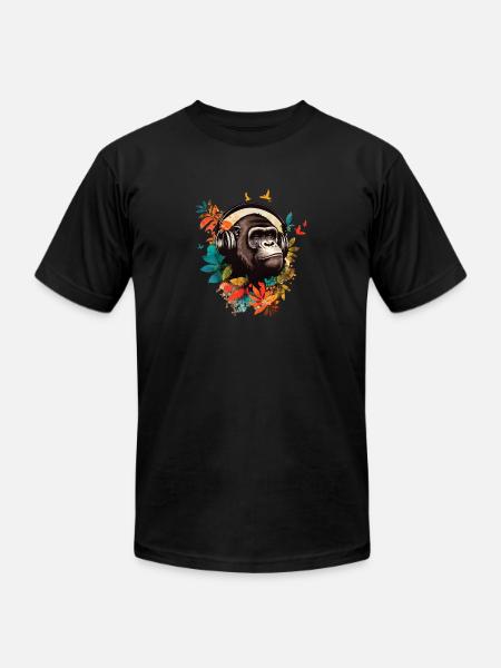 Gorilla DJ Jungle - Unisex Jersey T-Shirt by Bella + Canvas - black