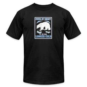 Sweating Polar Bears. It Is No Longer Cold. - Unisex Jersey T-Shirt by Bella + Canvas - black - Front - Jose (178cm)