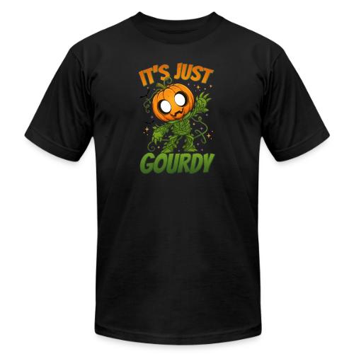 Cute Pumpkin Monster “It’s Just Gourdy” Funny - Unisex Jersey T-Shirt by Bella + Canvas