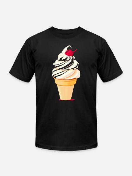 Ice Cream Cone Graphic - Unisex Jersey T-Shirt by Bella + Canvas - black