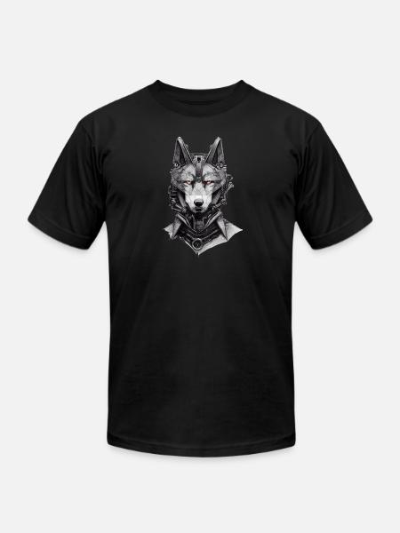 Android Wolf T-shirt - Unisex Jersey T-Shirt by Bella + Canvas - black