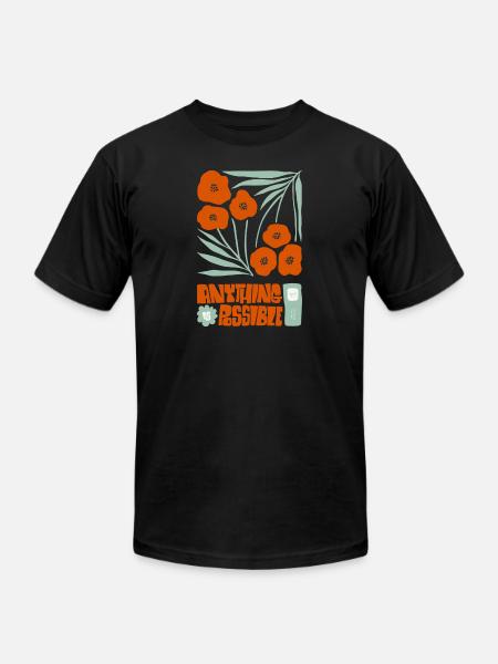 Anything Is Possible Poppies - Unisex Jersey T-Shirt by Bella + Canvas - black