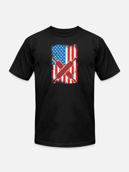 Baking USA Flag - Unisex Jersey T-Shirt by Bella + Canvas - black