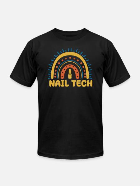 Nail Tech Boho Rainbow - Unisex Jersey T-Shirt by Bella + Canvas - black