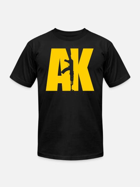 AK47 YELLOW - Unisex Jersey T-Shirt by Bella + Canvas - black