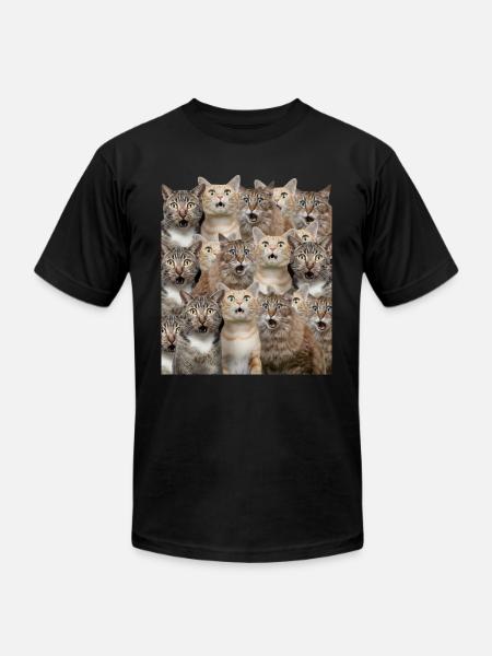 Surprised cats - Unisex Jersey T-Shirt by Bella + Canvas - black