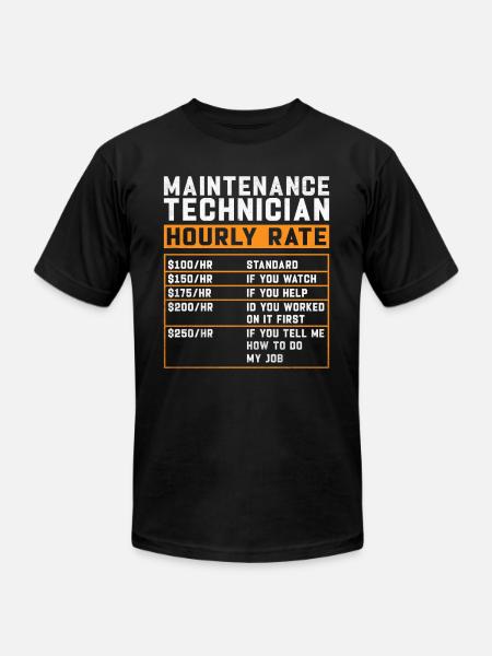 Maintenance Technician Hourly Rate - Unisex Jersey T-Shirt by Bella + Canvas - black