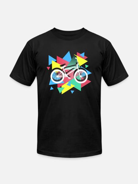 BMX Biking Geometric - Unisex Jersey T-Shirt by Bella + Canvas - black
