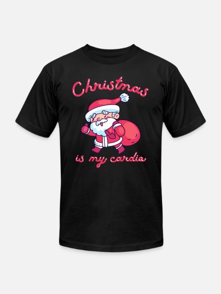 Christmas Is My Cardio - Unisex Jersey T-Shirt by Bella + Canvas - black