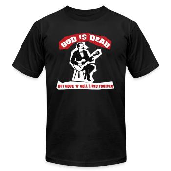 Nietzsche God Is Dead Rock - Unisex Jersey T-Shirt by Bella + Canvas - black - Front - Jose (178cm)
