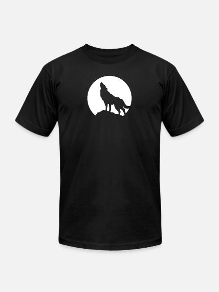 Howling Wolf - Unisex Jersey T-Shirt by Bella + Canvas - black