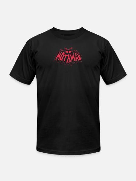 Mothman Crimson Flight - Unisex Jersey T-Shirt by Bella + Canvas - black