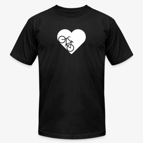 Bike in heart - Unisex Jersey T-Shirt by Bella + Canvas