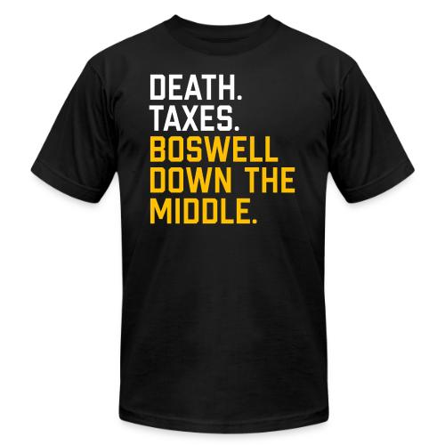 Death. Taxes. Boswell Down The Middle. - Unisex Jersey T-Shirt by Bella + Canvas