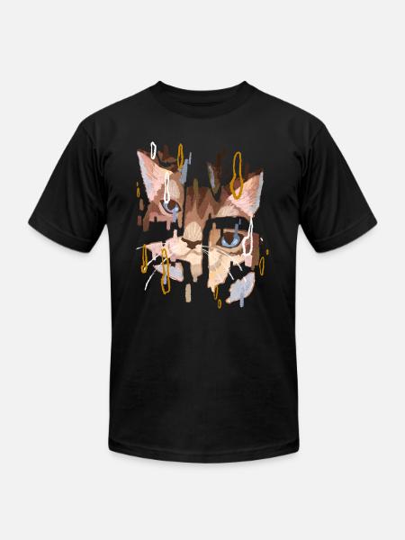 Cat Face - Unisex Jersey T-Shirt by Bella + Canvas - black