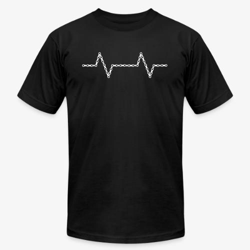 Bike Chain Heartbeat - Unisex Jersey T-Shirt by Bella + Canvas
