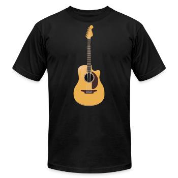 Acoustic Guitar - Unisex Jersey T-Shirt by Bella + Canvas - black - Front - Jose (178cm)