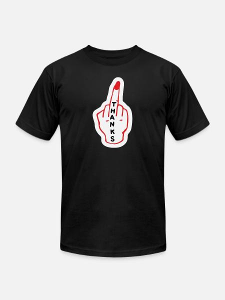 thanks - Unisex Jersey T-Shirt by Bella + Canvas - black