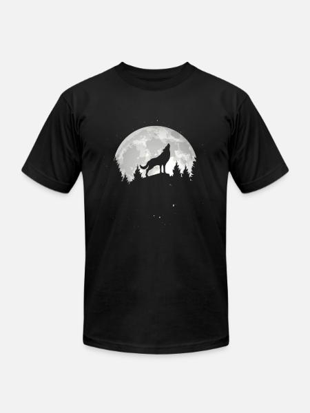 Howling Wolf - Unisex Jersey T-Shirt by Bella + Canvas - black
