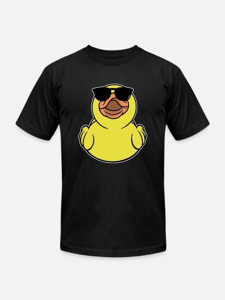 Rubber Duckie Duck With Sunglasses - Unisex Jersey T-Shirt by Bella + Canvas - black