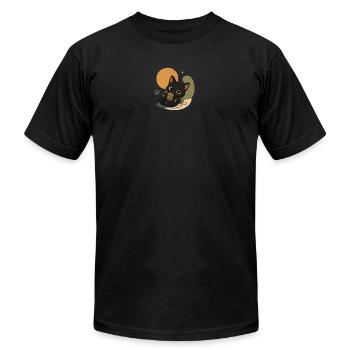 Cute Black Kitten with Yarn Ball - Unisex Jersey T-Shirt by Bella + Canvas - black - Front - Jose (178cm)