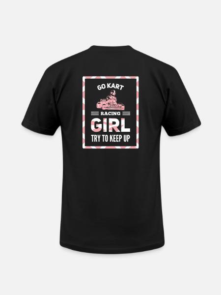 go kart racing girl - Unisex Jersey T-Shirt by Bella + Canvas - black