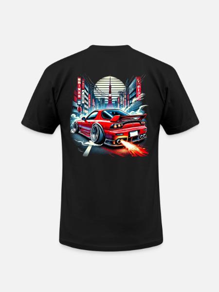 Mazda RX-7 cartoonish design - Unisex Jersey T-Shirt by Bella + Canvas - black