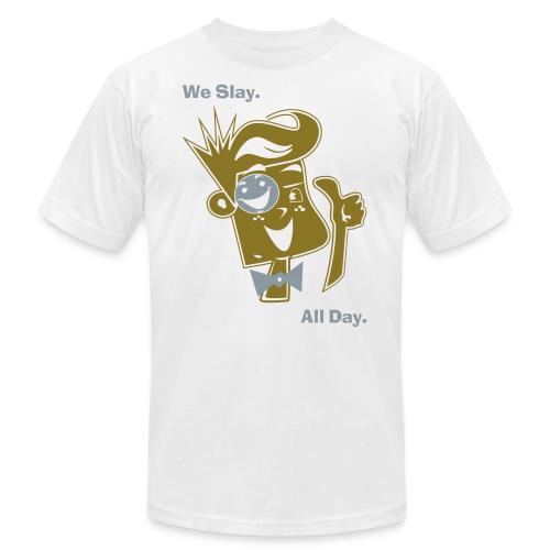 We Slay All Day Shiny Shirt Metallic Silver & Gold - Unisex Jersey T-Shirt by Bella + Canvas