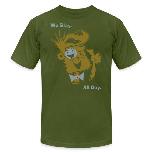 We Slay All Day Shiny Shirt Metallic Silver & Gold - Unisex Jersey T-Shirt by Bella + Canvas