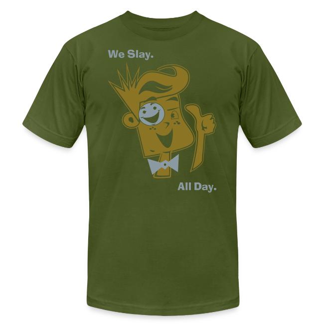 We Slay All Day Shiny Shirt Metallic Silver & Gold