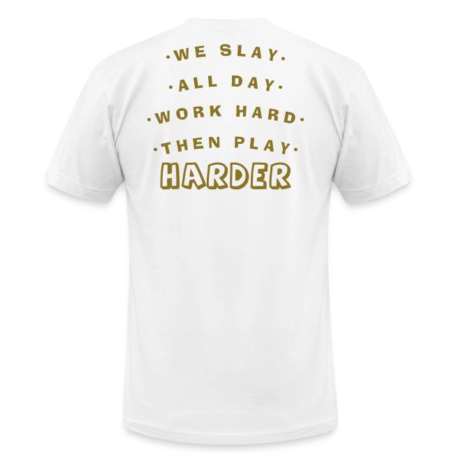 We Slay All Day Shiny Shirt Metallic Silver & Gold