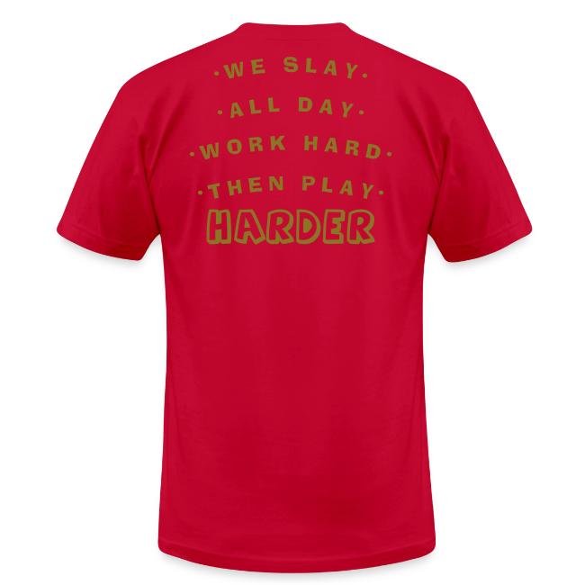 We Slay All Day Shiny Shirt Metallic Silver & Gold