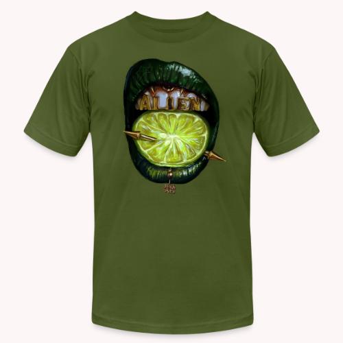 Merch of my artwork Lime Lips In My Style - Unisex Jersey T-Shirt by Bella + Canvas
