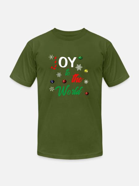 Joy to the world - Unisex Jersey T-Shirt by Bella + Canvas - olive