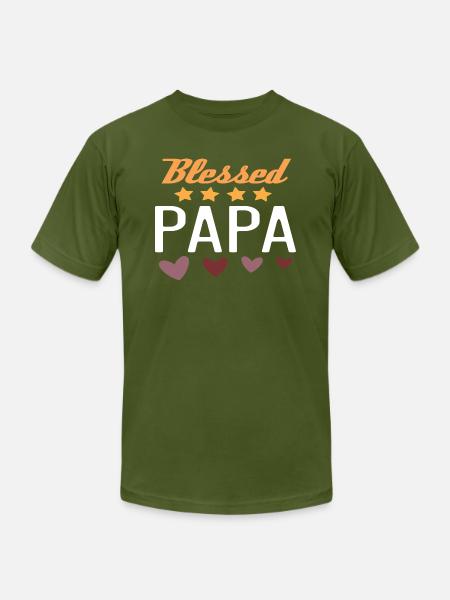 Blessed Papa - Unisex Jersey T-Shirt by Bella + Canvas - olive