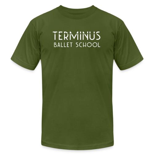 School Logo (white text) - Unisex Jersey T-Shirt by Bella + Canvas