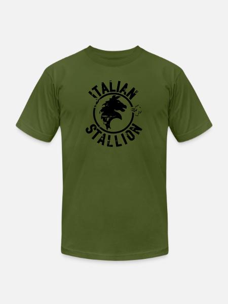 Italian Stallion - Unisex Jersey T-Shirt by Bella + Canvas - olive