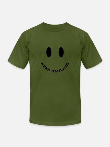 Keep smiling tshit - Unisex Jersey T-Shirt by Bella + Canvas - olive