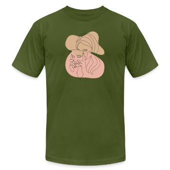 Face the truth - Unisex Jersey T-Shirt by Bella + Canvas - olive - Front - Jose (178cm)
