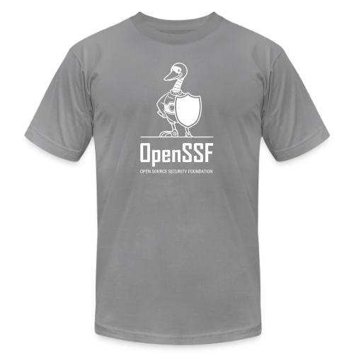 OpenSSF tall white logo - Unisex Jersey T-Shirt by Bella + Canvas